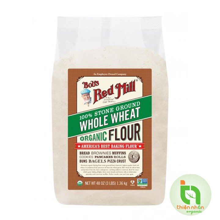 Bột mì nguyên cám hữu cơ Bob's Red Mill 1.36kg/ 2.27kg - Organic Whole Wheat Flour