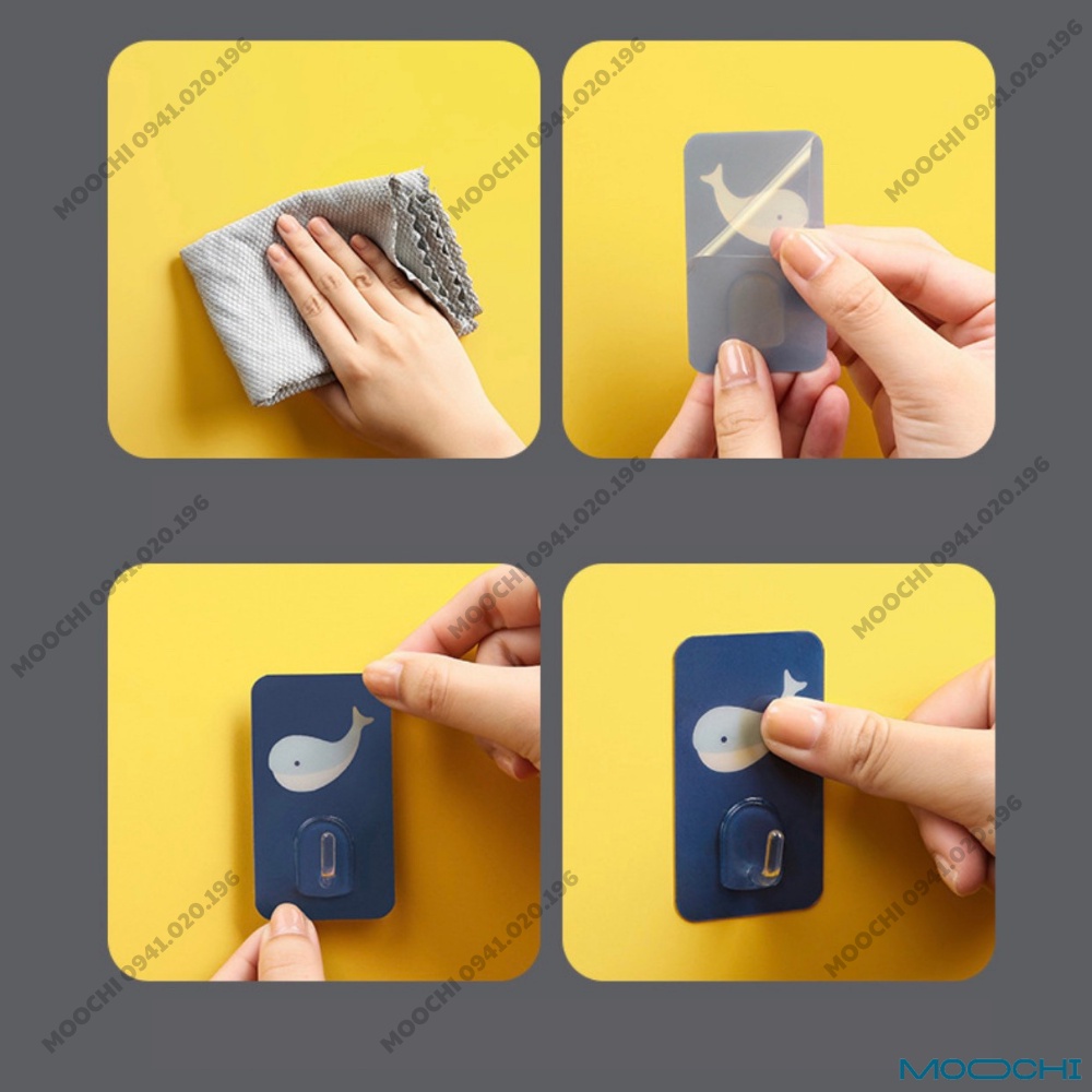 Móc dán tường, móc treo đồ hình thú siêu dính chống thấm nước