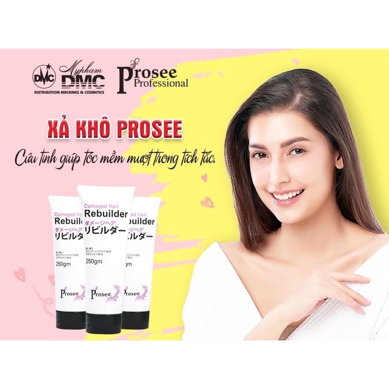 Xả khô Prosee Damaged Hair Rebuilder 250gm dưỡng tóc mềm mượt