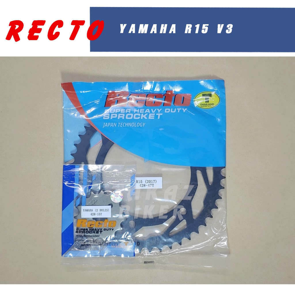 Nhông Hoặc Dĩa 15T x 47T Recto xe Yamaha R15 V3 Hàng Thái Lan PKN