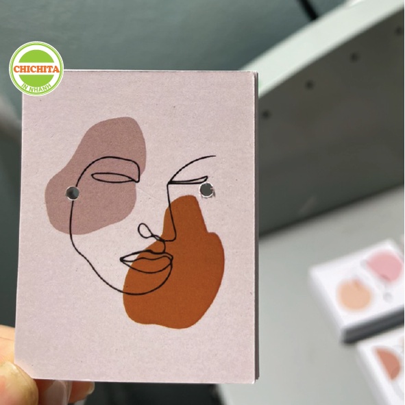 [Giá Tại Xưởng] 100 cái tag bìa treo khuyên, thẻ treo bông tai, Earring hang tags  đục lỗ 7x5.4cm hàng có sẵn