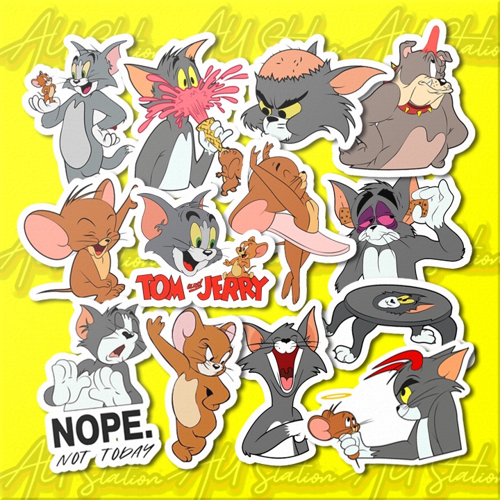 Sticker MÈO VÀ CHUỘT (hàng Việt Nam - loại sticker nhám) - sticker nhựa PVC không thấm nước