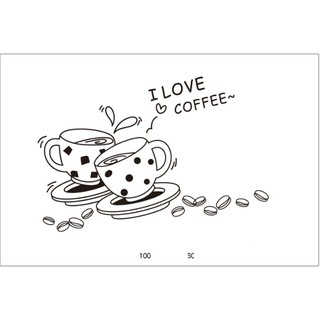 Decal trang trí tường 2 tách Coffee