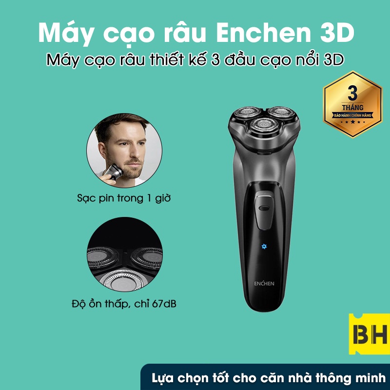 Máy cạo râu Xiaomi Youpin Enchen boost-Sạc USB và pin tiện lợi,sạc 1 lần dụng 3 tháng