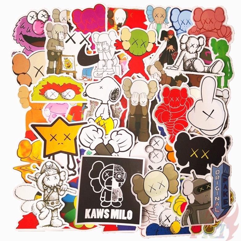 Bộ 100 sticker Kaws dùng để trang trí điện thoại di động/ván trượt/vali không để lại dấu keo - Rinart.vn