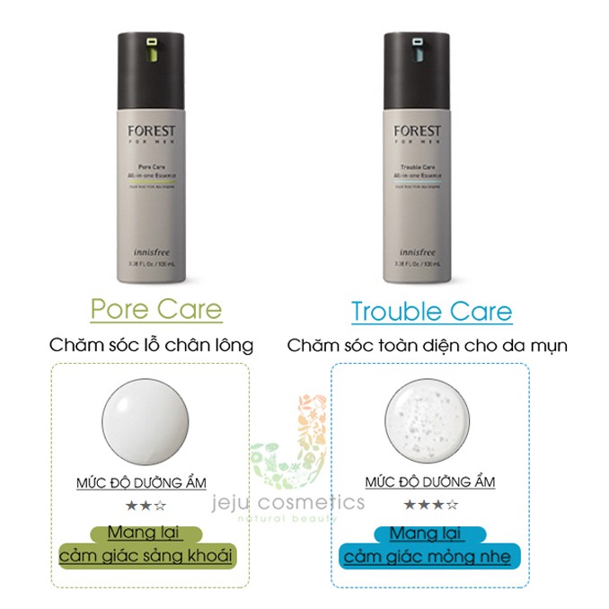 [NEW] Tinh Chất Dưỡng Da Cho Nam Giảm Nhờn Thu Nhỏ Lô Chân Lông Innisfree Forest For Men Pore Care All In One Essence