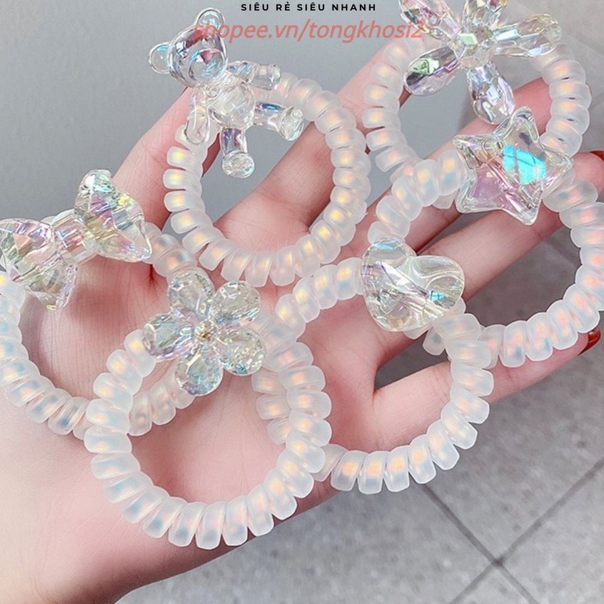 (Bán Buôn Sỉ) Chun Buộc Tóc - Dây Cột Tóc Lò Xo Co Giãn Đính Hình Dễ Thương Cho Nữ T2 - #daybuoctoc