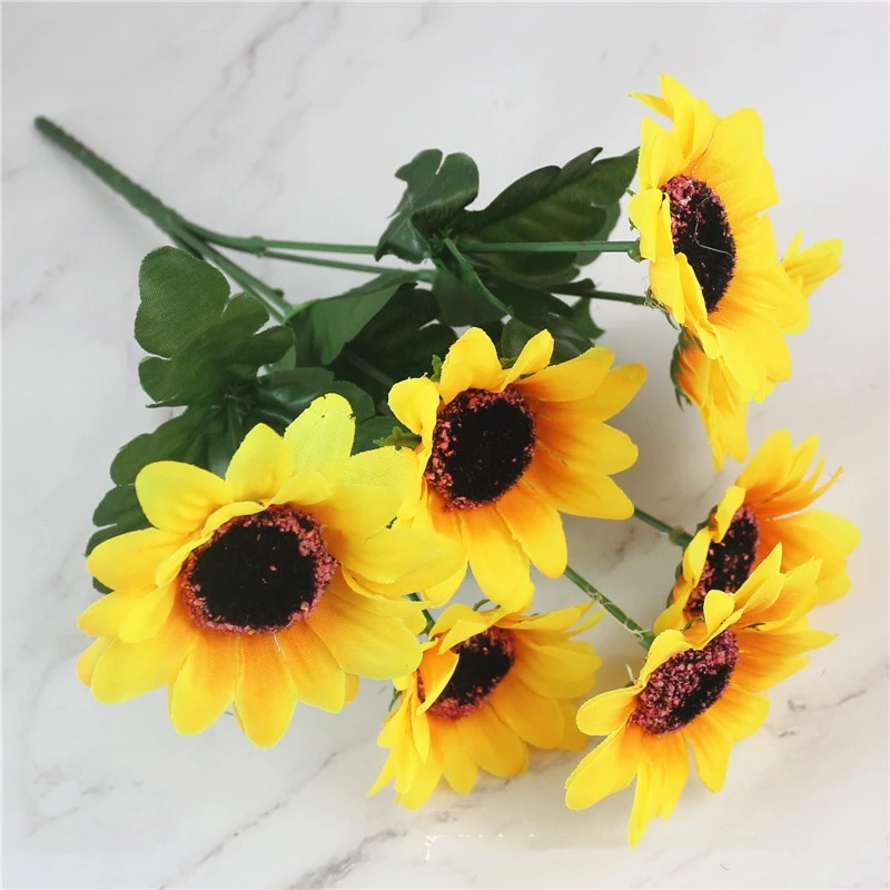 Hoa Hướng Dương Giả Bằng Vải Lụa Dùng Trang Trí
