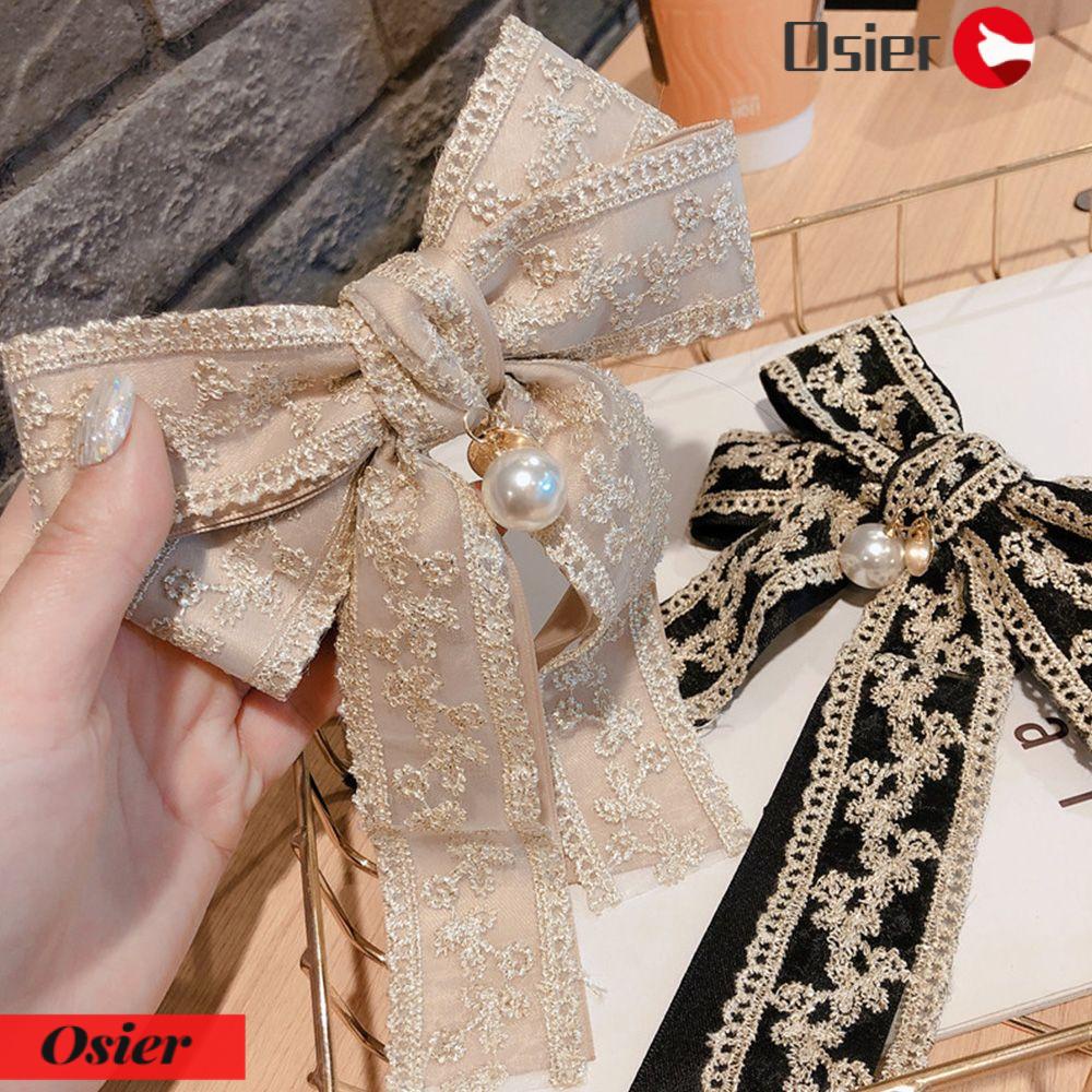 1 Kẹp Tóc Nơ Lớn Phối Ren Thời Trang Mùa Xuân Cho Nữ