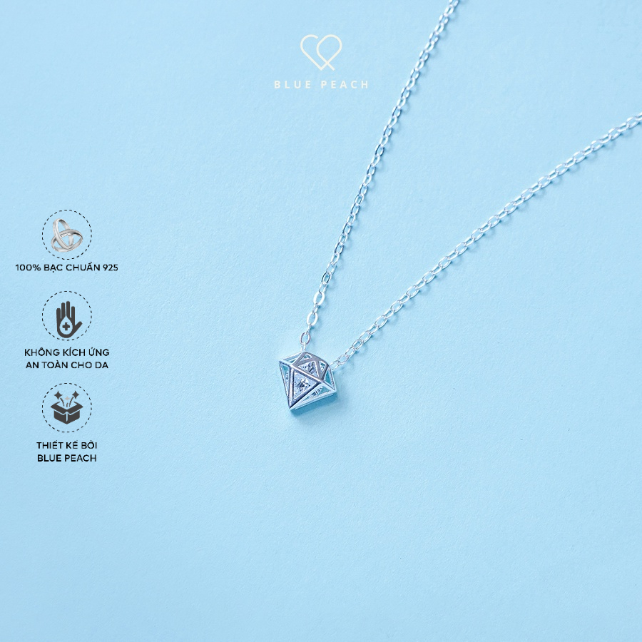 Dây Chuyền Bạc Blue Peach Kim Cương Rỗng DC357