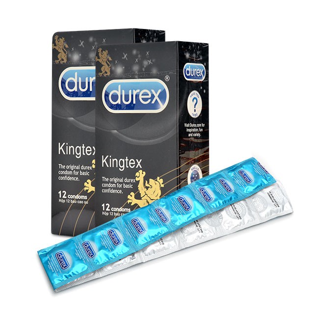 Combo 02 hộp bao cao su Durex King tex 12 bao. Mua 2 tặng 1