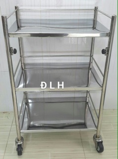 Xe đẩy inox 3 tầng