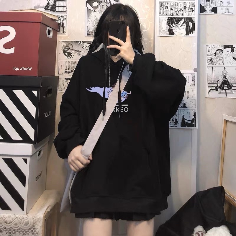 Áo Hoodie Nỉ Bông Tay Dài Unisex Hình TIKKEO
