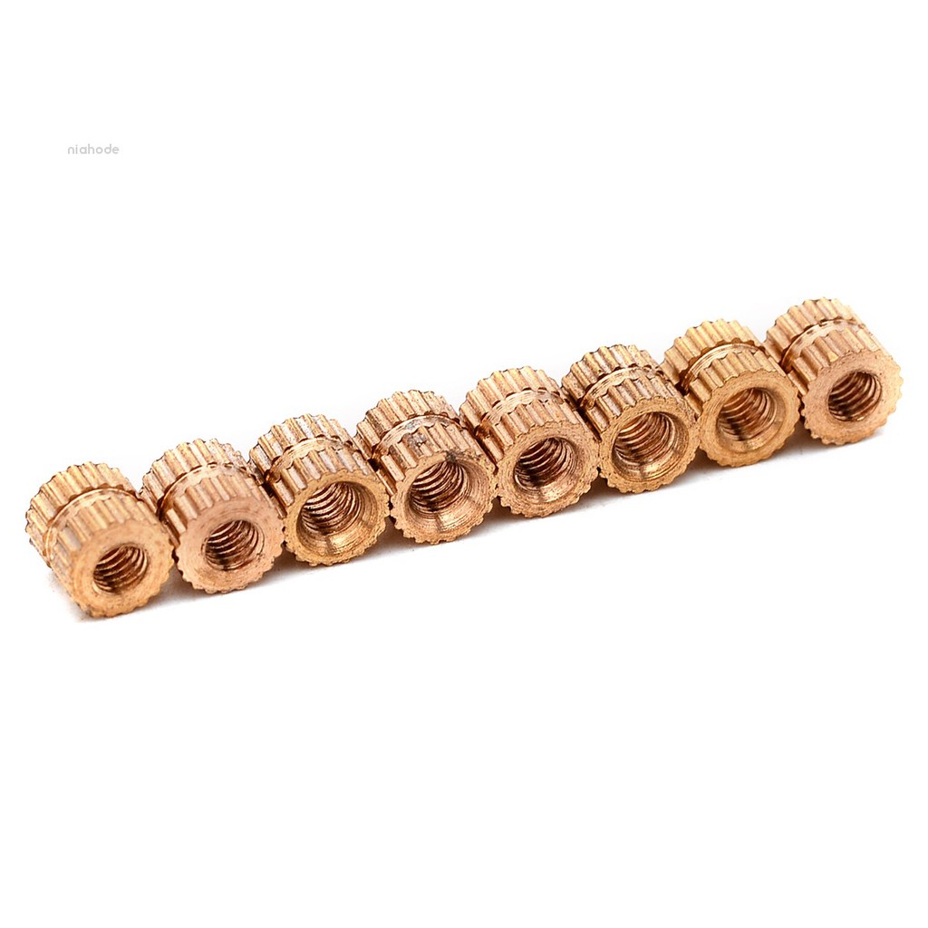Bộ 100 nút chèn bằng đồng thau M3*5mm 5mm thiết kế răng cưa tiện dụng