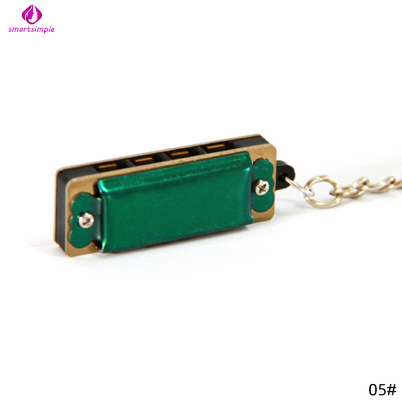 Kèn Harmonica 4 lỗ 8 nốt treo dây chuyền tiện lợi