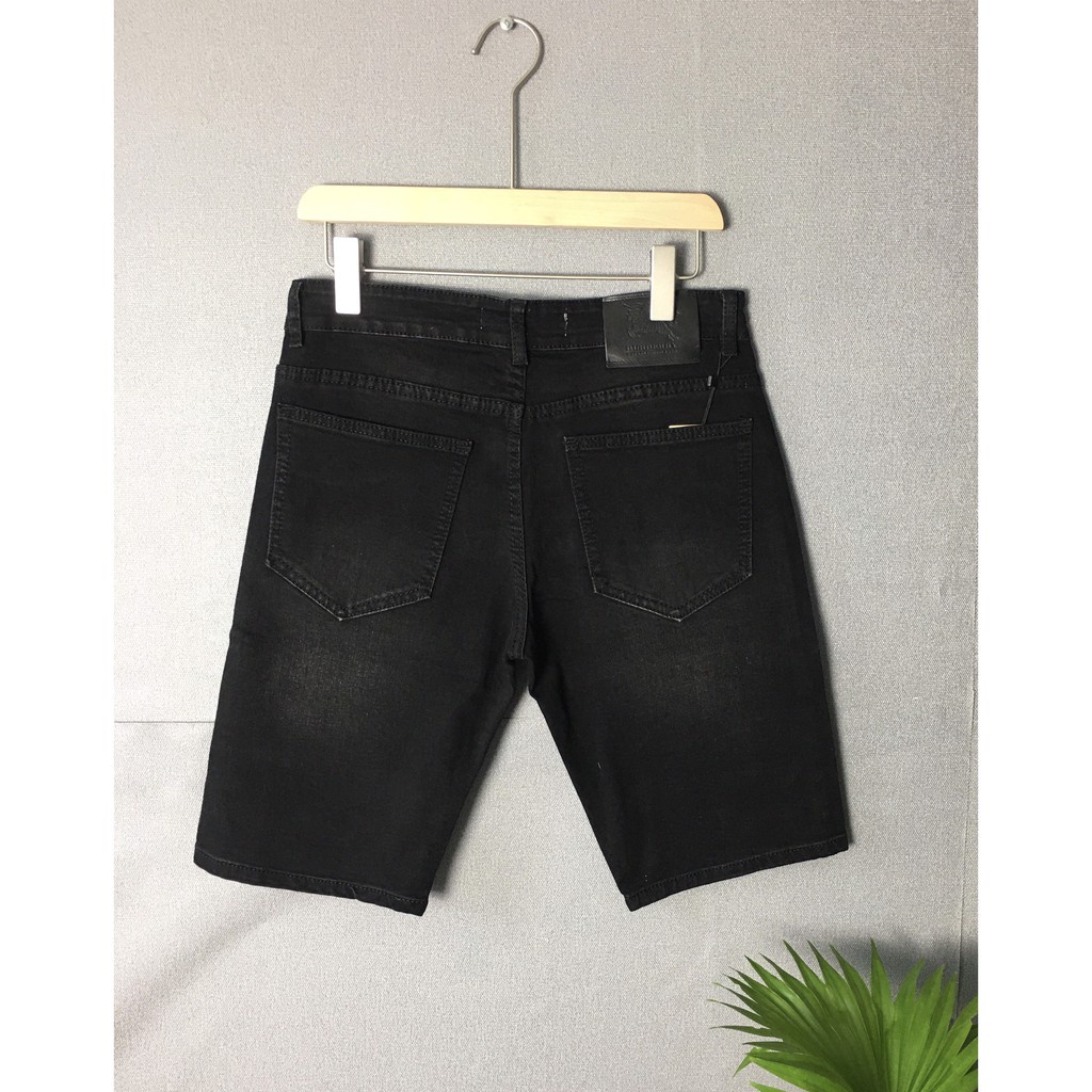 [FREESHIP EXTRA GIẢM TỚI 70K PHÍ VẬN CHUYỂN ĐƠN TỪ 50K ĐẾN 300K] Quần Short Jeans Nam Đen Trơn GOZ Co Giãn 4 Chiều &lt;75kg