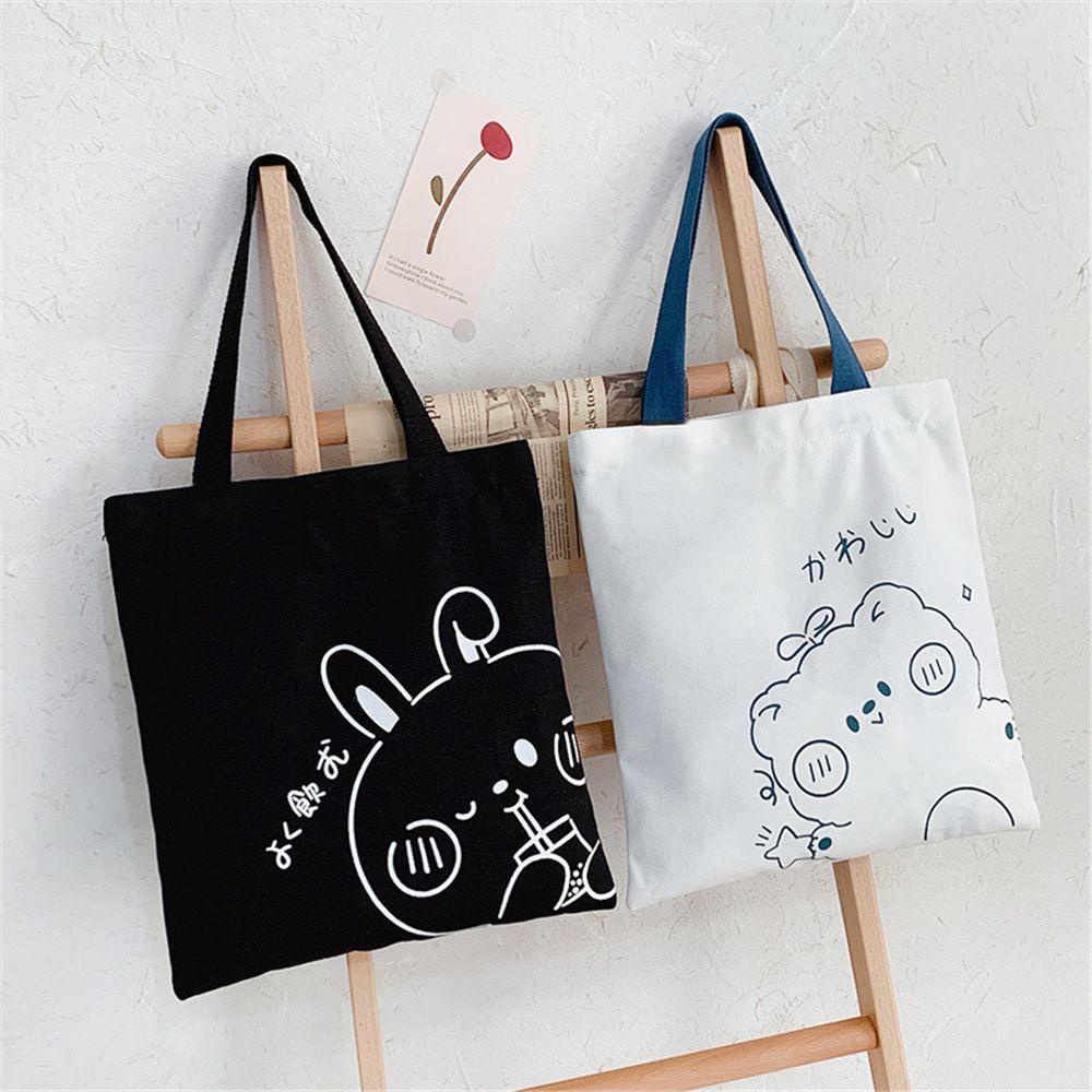 Túi Tote Vải Canvas Đeo Vai Thời Trang Du Lịch Cho Học Sinh