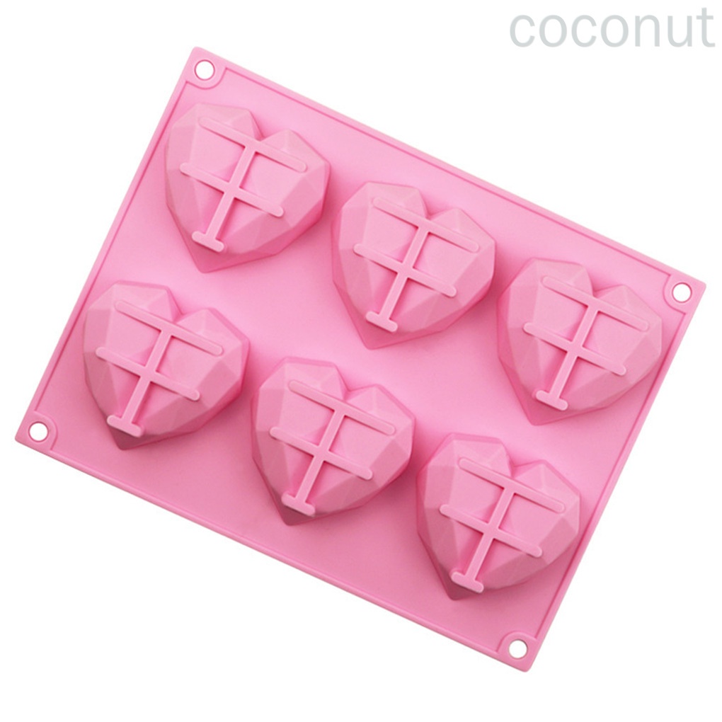 Khuôn Silicon 6 Ngăn Tạo Hình Trái Tim Làm Bánh Kẹo