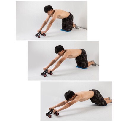 Con lăn tập cơ bụng 4 bánh tại nhà dụng cụ tập thể dục 4 bánh tại nhà, thiết kế chống trơn, cấu tạo đơn giản, gọn nhẹ