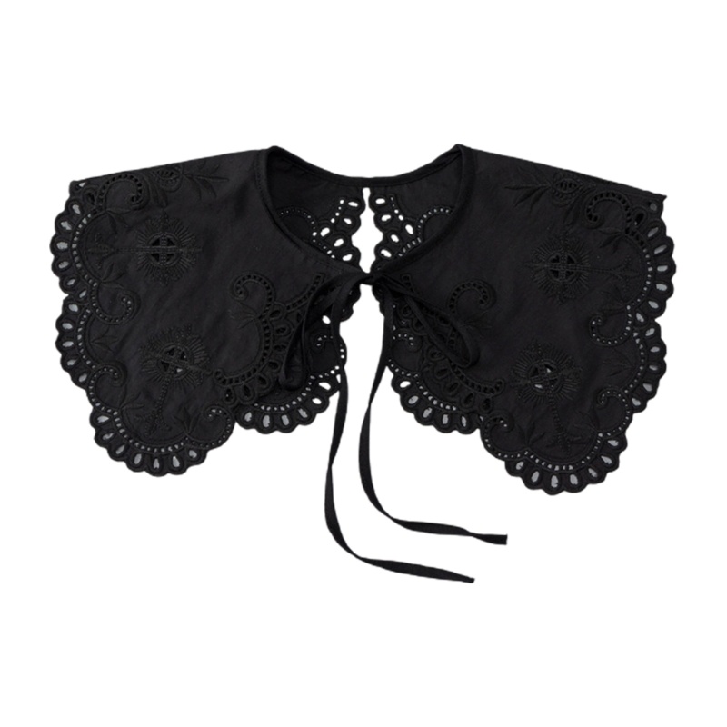 Yoioi Khăn Choàng Cổ Ren Rỗng Cỡ Lớn Thêu Họa Tiết Thanh Lịch Có Thể Tháo Rời Cho Nữ