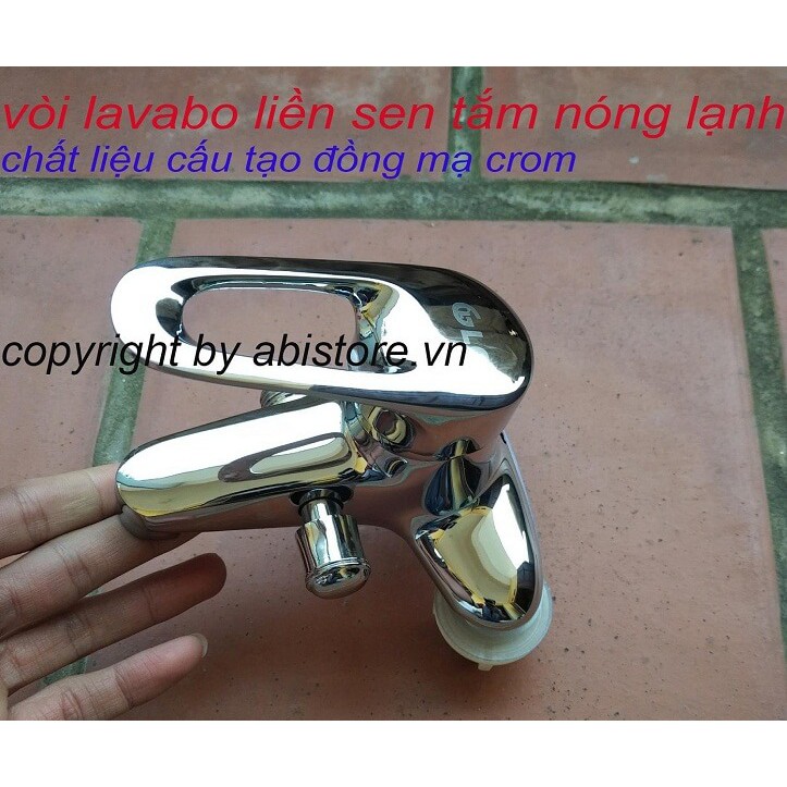 SEN LIỀN VÒI LAVABO KÈM DÂY BÁT SEN CHỈNH 3 chế độ và đôi dây cấp nước vòi rửa mặt