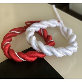 Mấn đội đầu cô dâu chạy 1 dây ngọctrai, mấn đơn giản, mấn cách tân, mấn đội đầu áo dài