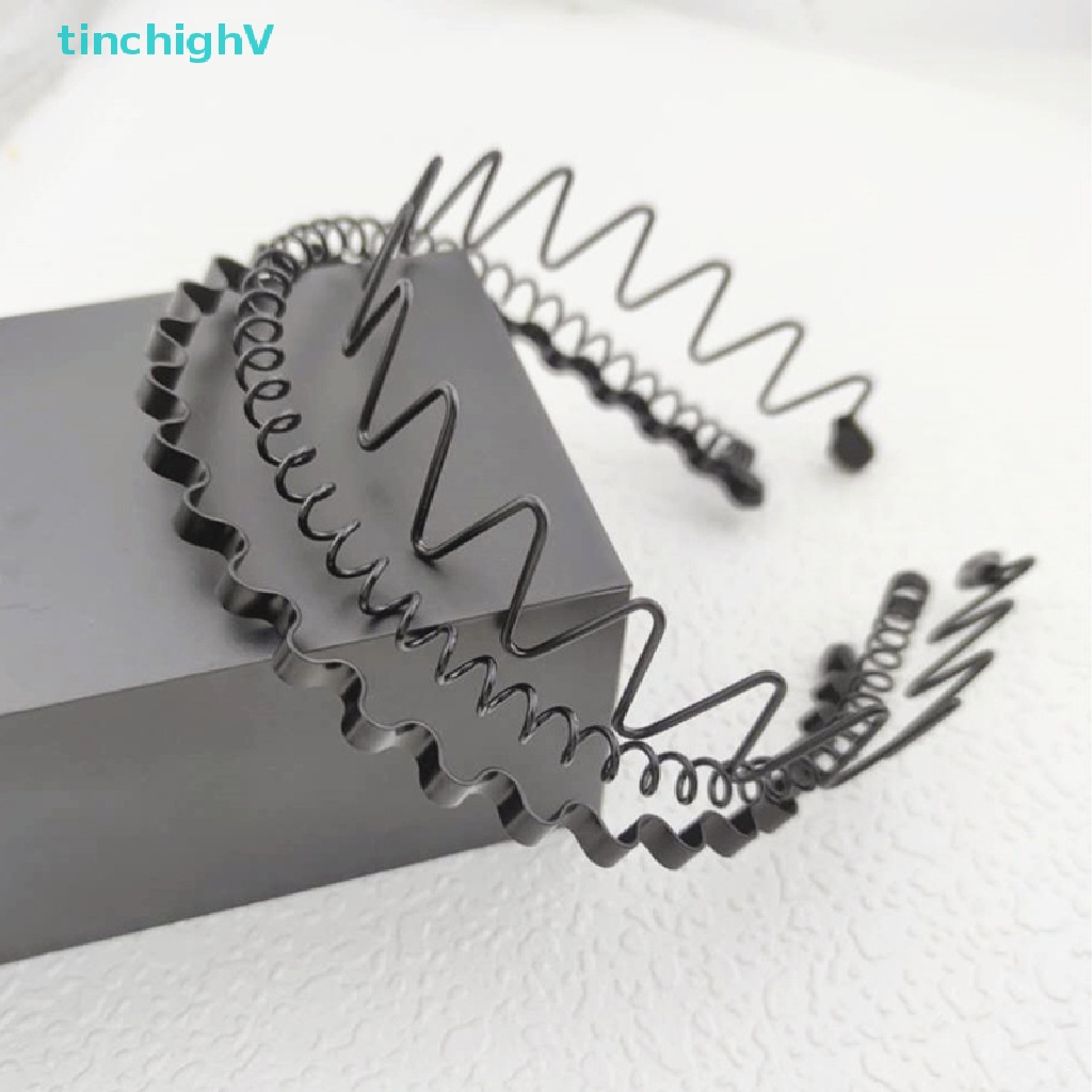 Băng Đô Gợn Sóng Màu Đen Đơn Giản Chống Trượt Co Giãn Dành Cho Nam Nữ