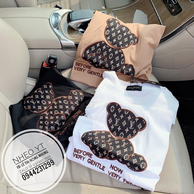 [Mã FAMAYWA giảm 10K đơn 50K] ÁO PHÔNG THÊU GẤU L.V 3 MÀU CHO NỮ | BigBuy360 - bigbuy360.vn