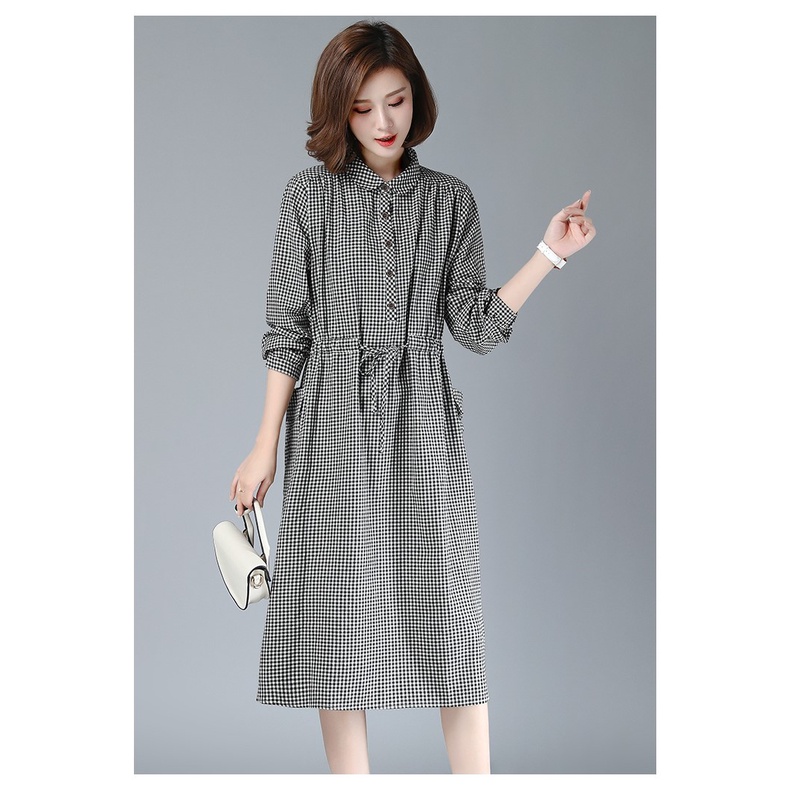 Váy - đầm sơ mi nữ dài tay thu đông 2 túi hông, váy công sở phong cách Hàn Quốc chất liệu mềm mịn cao cấp Da187