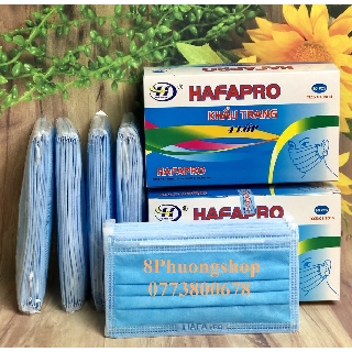 Khẩu trang y tế Hafapro màu Xanh 4 lớp hộp 50 cái - Khẩu trang Hafapro 4 lớp vải
