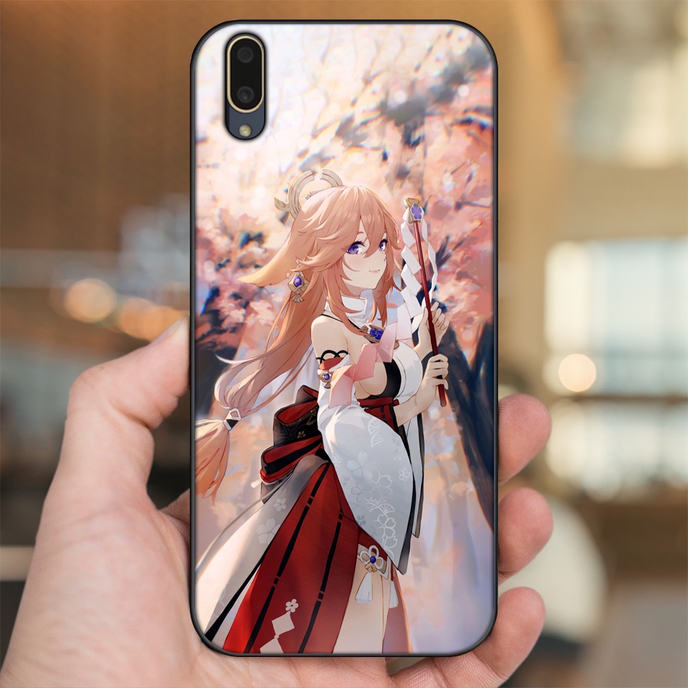 Ốp lưng Vivo V11 viền đen in hình Yae Miko Genshin Impact