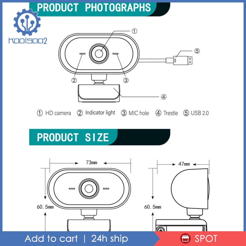 Webcam 2k Hd Tích Hợp Micro Hỗ Trợ Gọi Video Và Ghi Âm | BigBuy360 - bigbuy360.vn