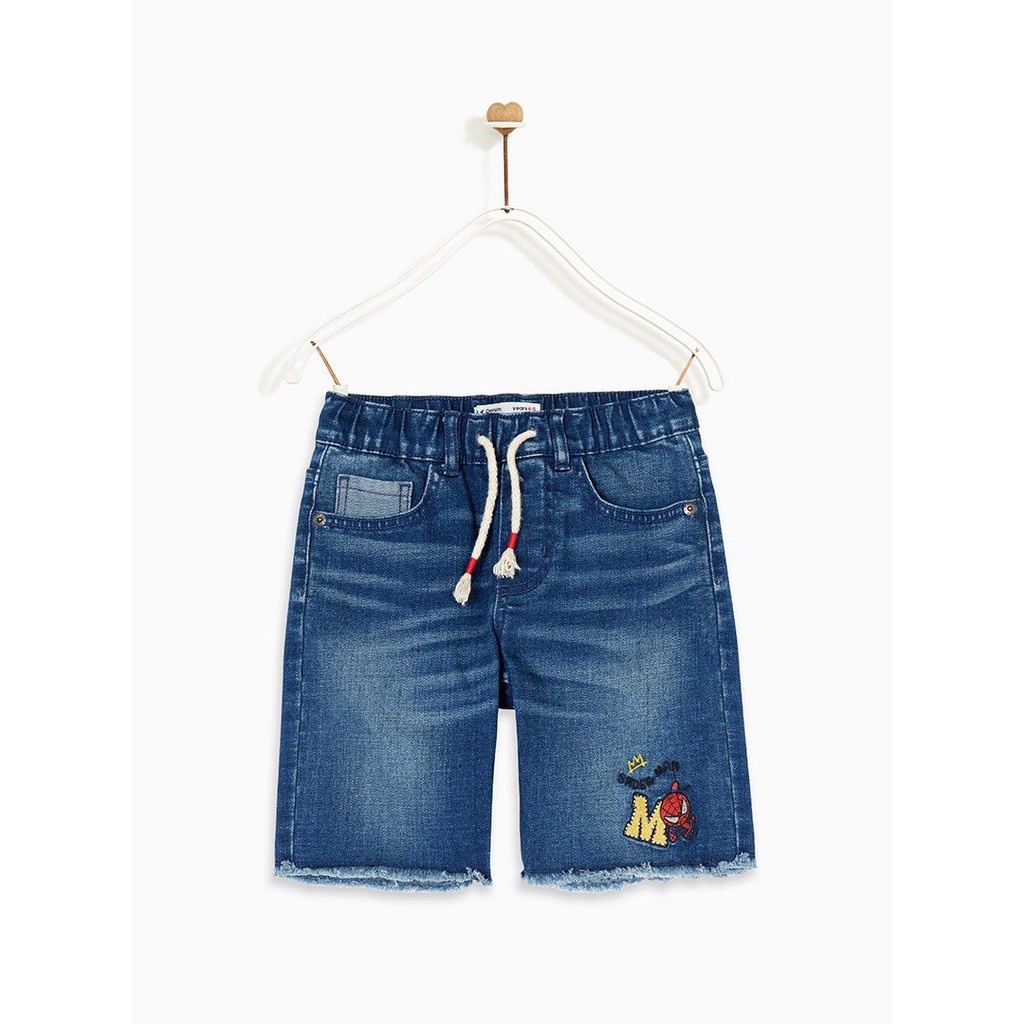 Quần short bé trai Pull-On Denim Bermuda EBR Frayed Hem M.D.K - năng động, cá tính