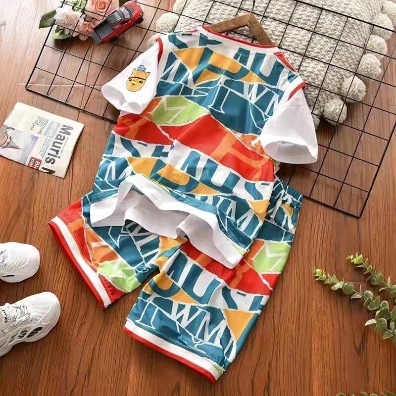 Bộ Đồ Đi Biển Giả Hai Mảnh Thoáng Khí Mau Khô Phong Cách Phương Tây Thời Trang Mùa Hè Hàng Mới Dành Cho Bé Trai Clo