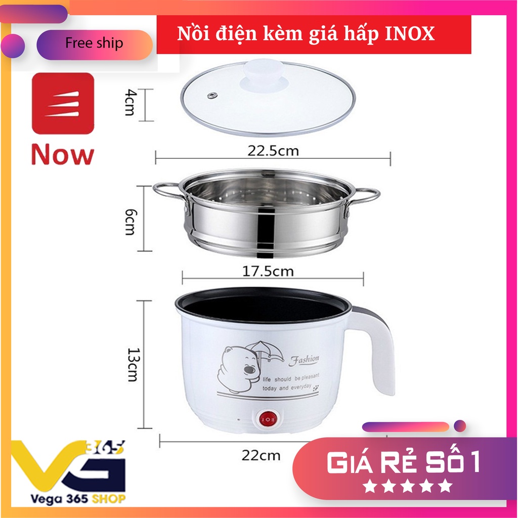 Nồi lẩu, hấp chiên xào, nấu cơm đa năng KÈM GIÁ HẤP INOX ( loại đẹp cao cấp 2021)