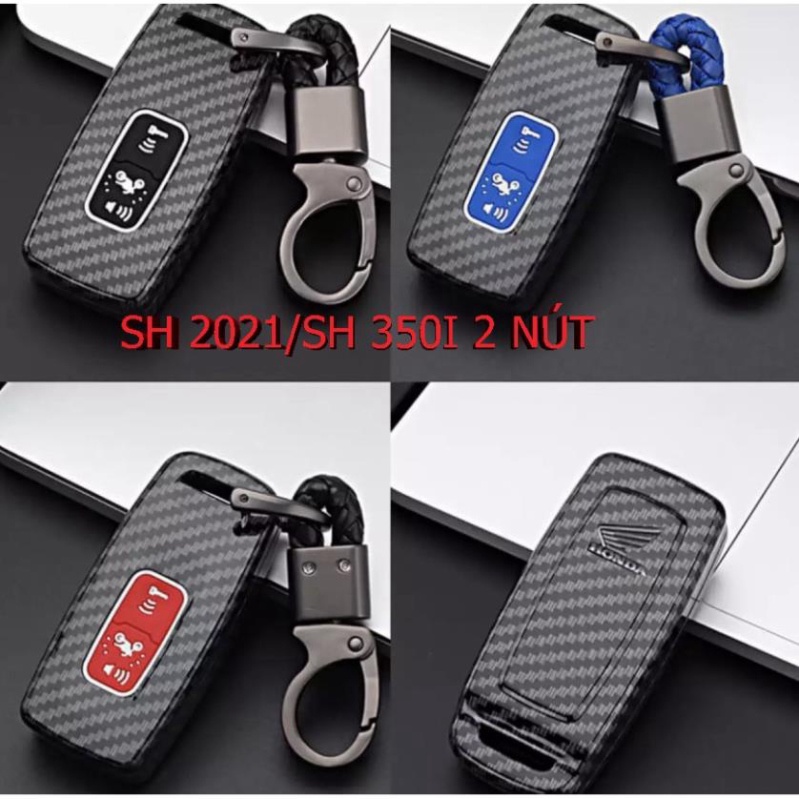 Bọc Chìa Khóa Smartkey SH 350i và SH 2021 ( 2 nút ) Ốp Carbon Ảnh thật Sp