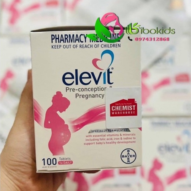 ( Có tem chemist) Elevit _ vitamin tổng hợp cho mẹ bầu