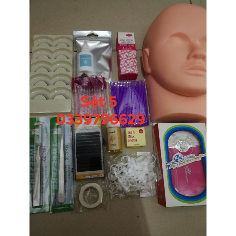 Sét đủ đồ học và làm nối mi chuyên nghiệp