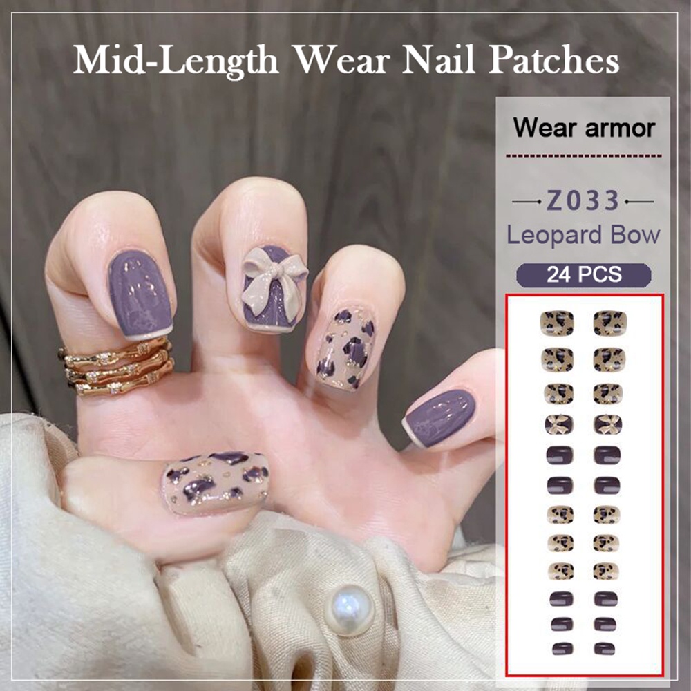 Bộ Móng Tay Giả Đính Đá Kiểu Pháp