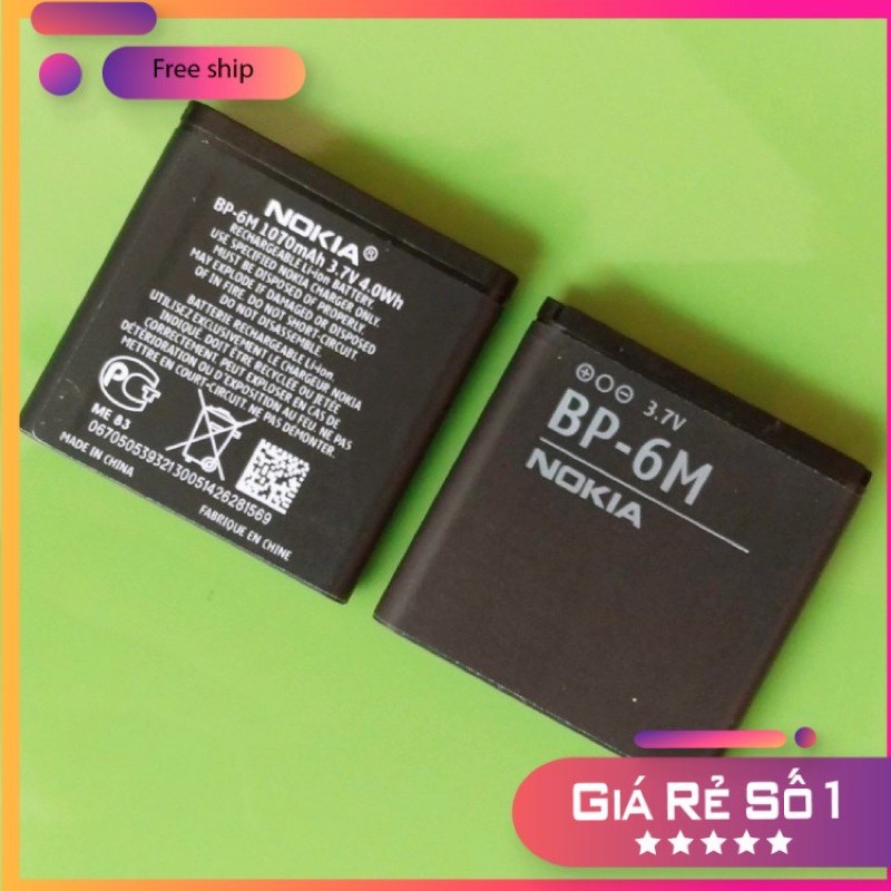 Pin Nokia 6233, N73, 3250, 3151, 6234, 6288, 6350, 9300i, 6151, 6280, 9300, N77, N93 mã pin bp 6m