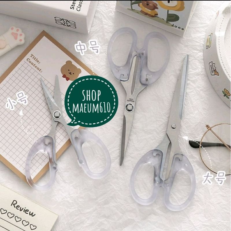 Kéo Oule cán trong suốt 3 kích cỡ nhỏ trung lớn, kéo thủ công handmade ShopMaeum610
