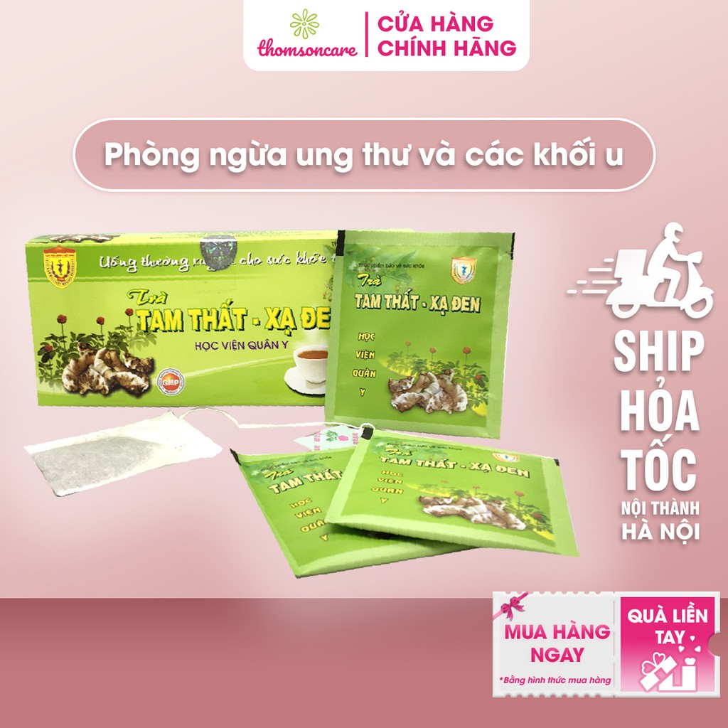 Trà Tam Thất Xạ Đen - Giúp tăng cường sức khỏe, bồi bổ cơ thể - Hộp 20 gói - Chính hãng Học Viện Quân Y