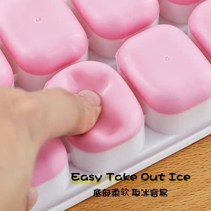 Khay đá đế silicon có nắp, khay trữ silicon chống dính