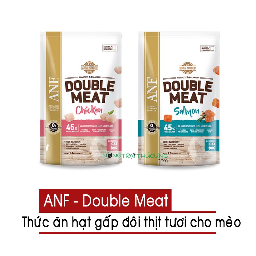 [ 1.4KG] THỨC ĂN HẠT GẤP ĐÔI THỊT TƯƠI VỊ GÀ CHO MÈO ANF DOUBLE MEAT