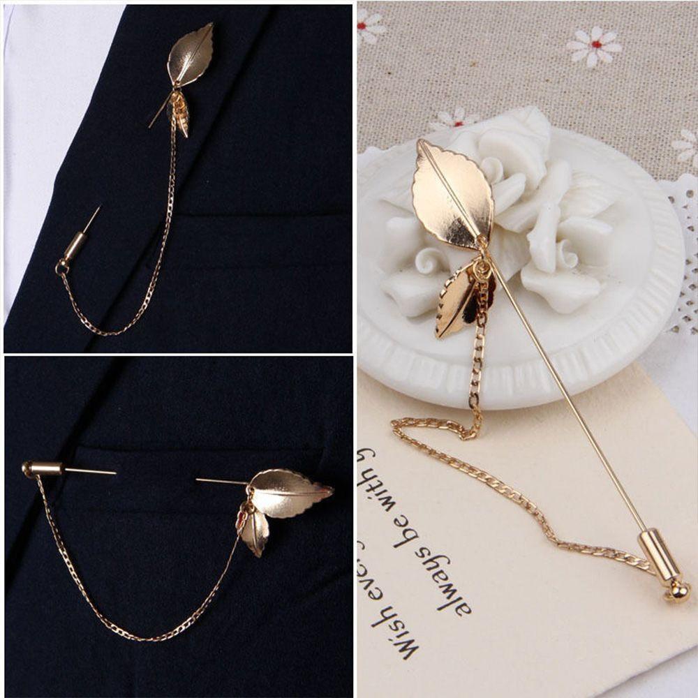 Trâm Cài Áo Hình Chiếc Lá Bằng Hợp Kim Màu Ngà Thời Trang Cho Nam Và Nữ
