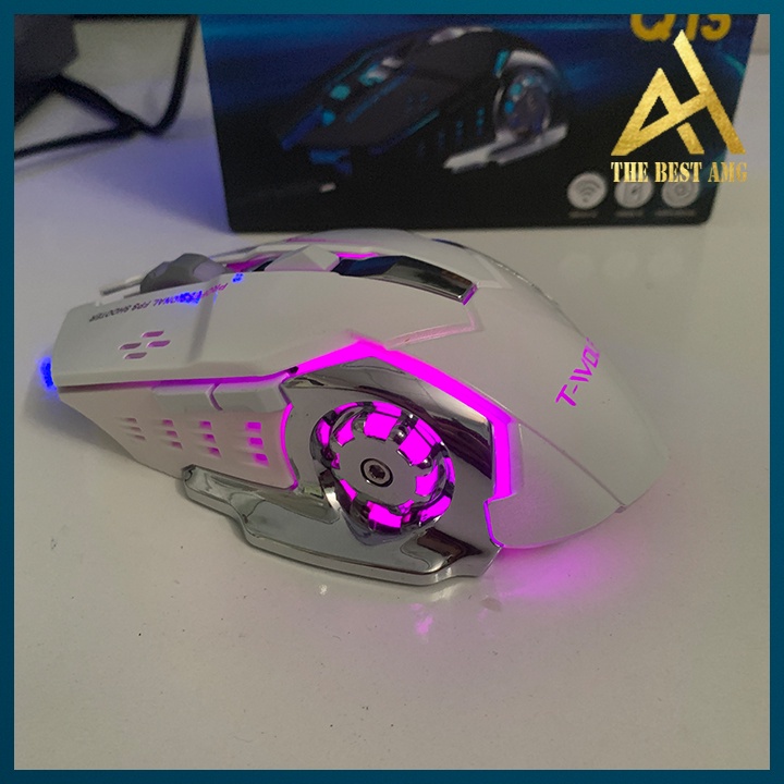 Chuột gaming máy tính không dây T-WOLF Q13 có đèn LED và cổng sạc