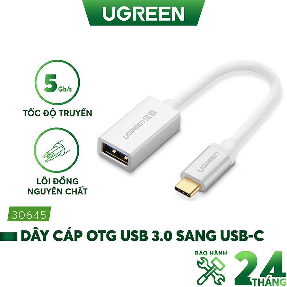 Cáp chuyển đổi USB Type-C sang USB 3.0 Micro sang USB 2.0 có hỗ trợ OTG UGREEN US203