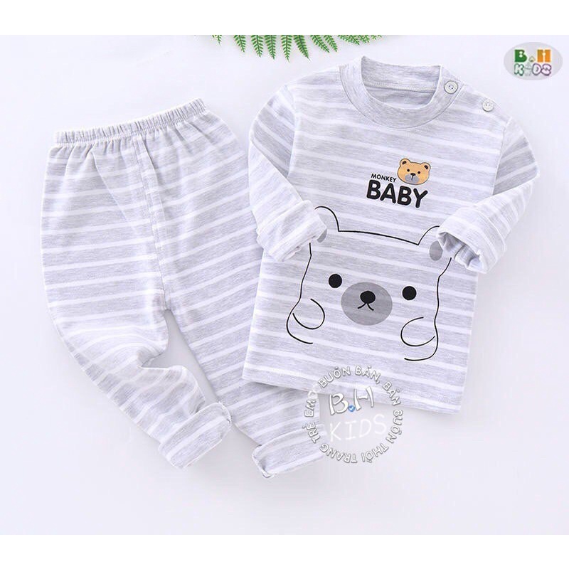 Đồ bộ dài tay thu đông bé trai bé gái chất nỉ mịn cho bé từ 5-15kg_Quần áo trẻ em thu đông M20