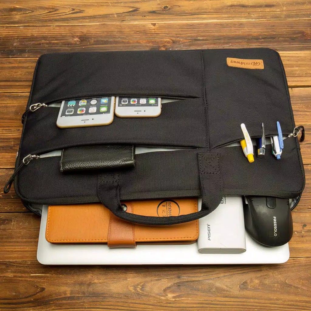 Túi Đựng Laptop 13 14 15 Inch Màu Đen Có Dây Đeo Tay Tiện Dụng | BigBuy360 - bigbuy360.vn