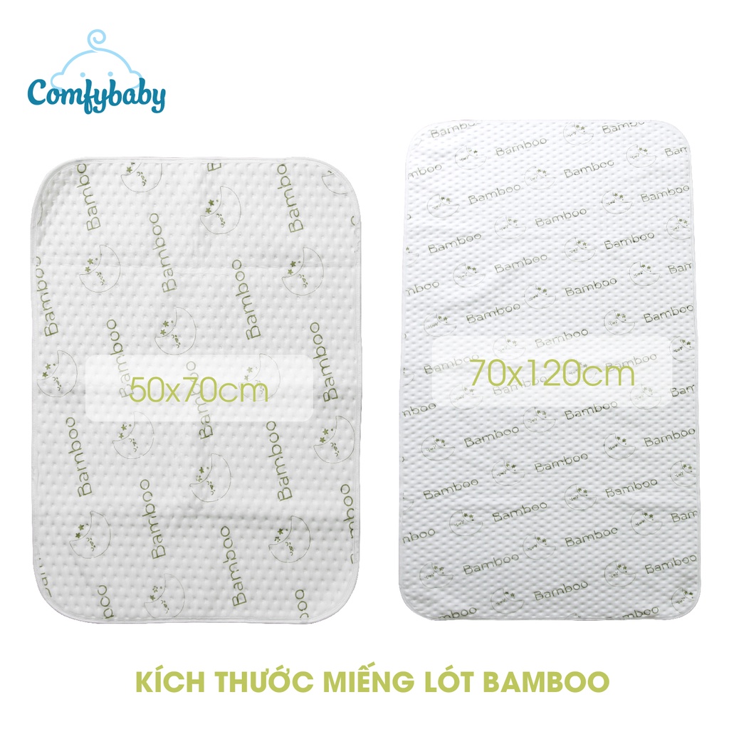 Tấm lót chống thấm thay tã cho bé 4 lớp vải sợi tre Bamboo cao cấp Comfybaby tự nhiên, kháng khuẩn, thoáng khí PAD1